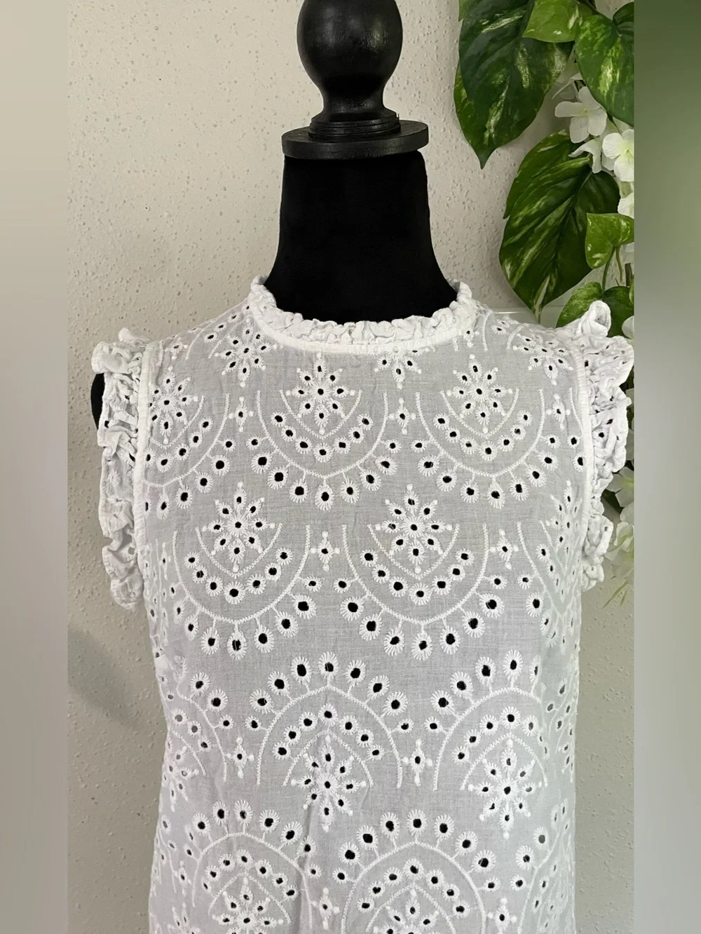White blouse embroidered Maurices S summer light boho Cotton chi
